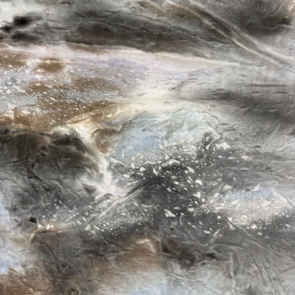 SkyDyes Mickey Lawler 2004 Hand Dyed Fabric 1 yd  36x44" Gray Brown Blue
